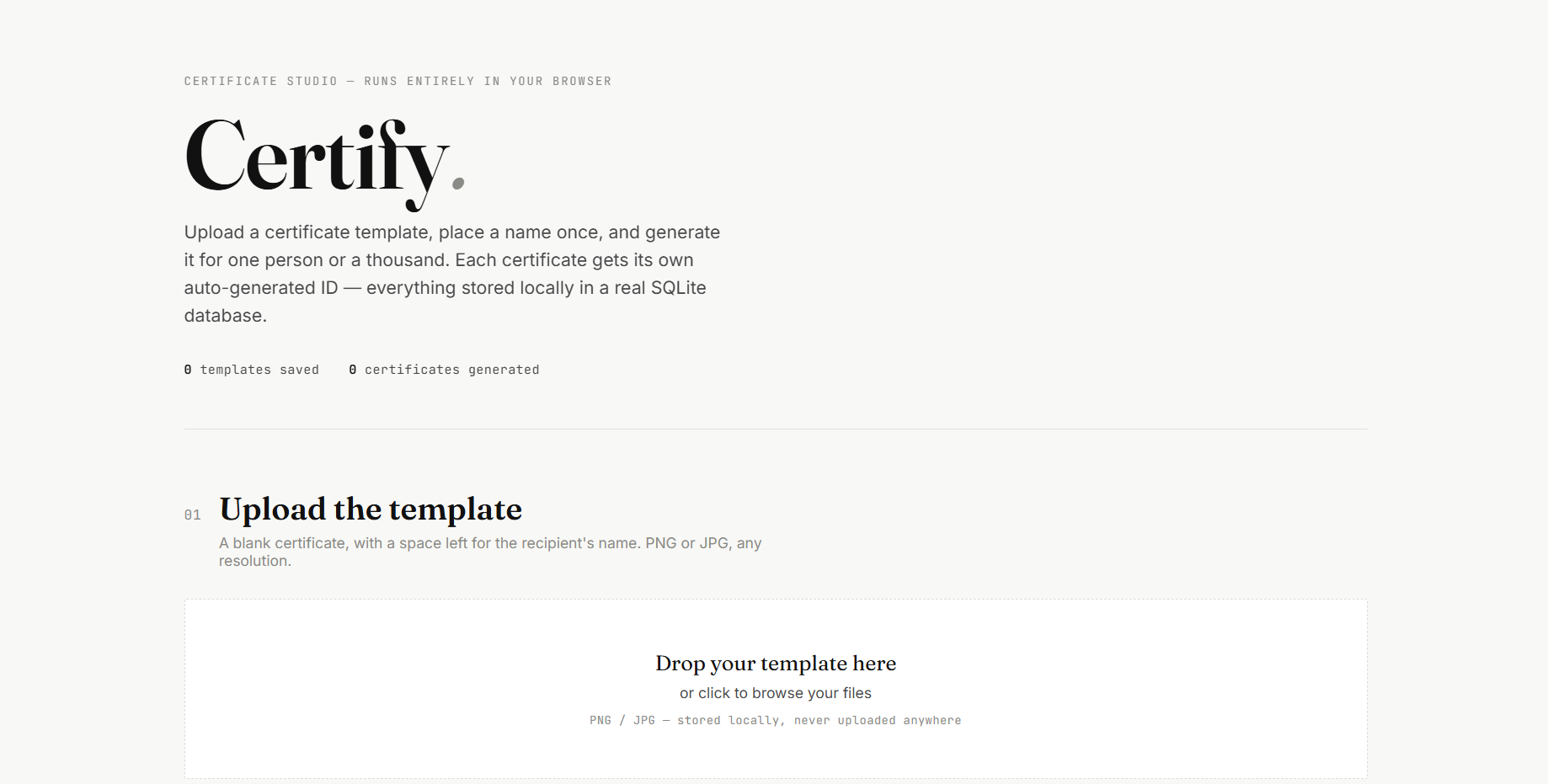 Certify certificate generator preview
