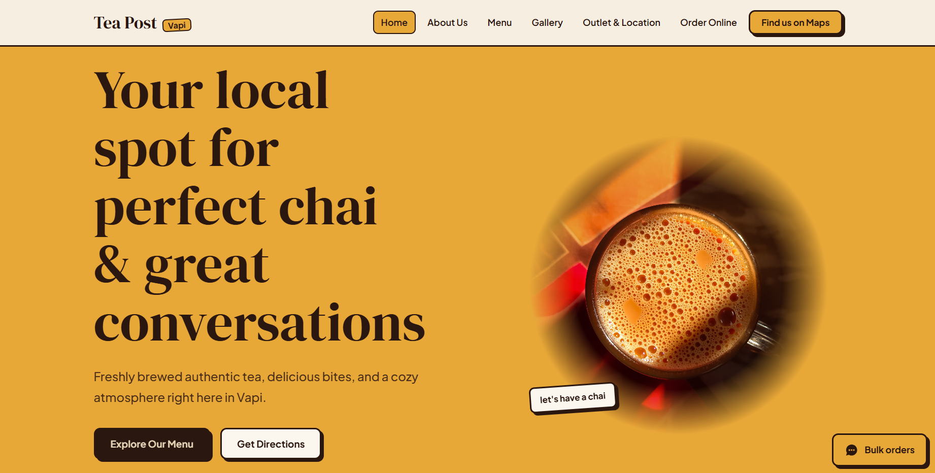 Teapost cafe website preview
